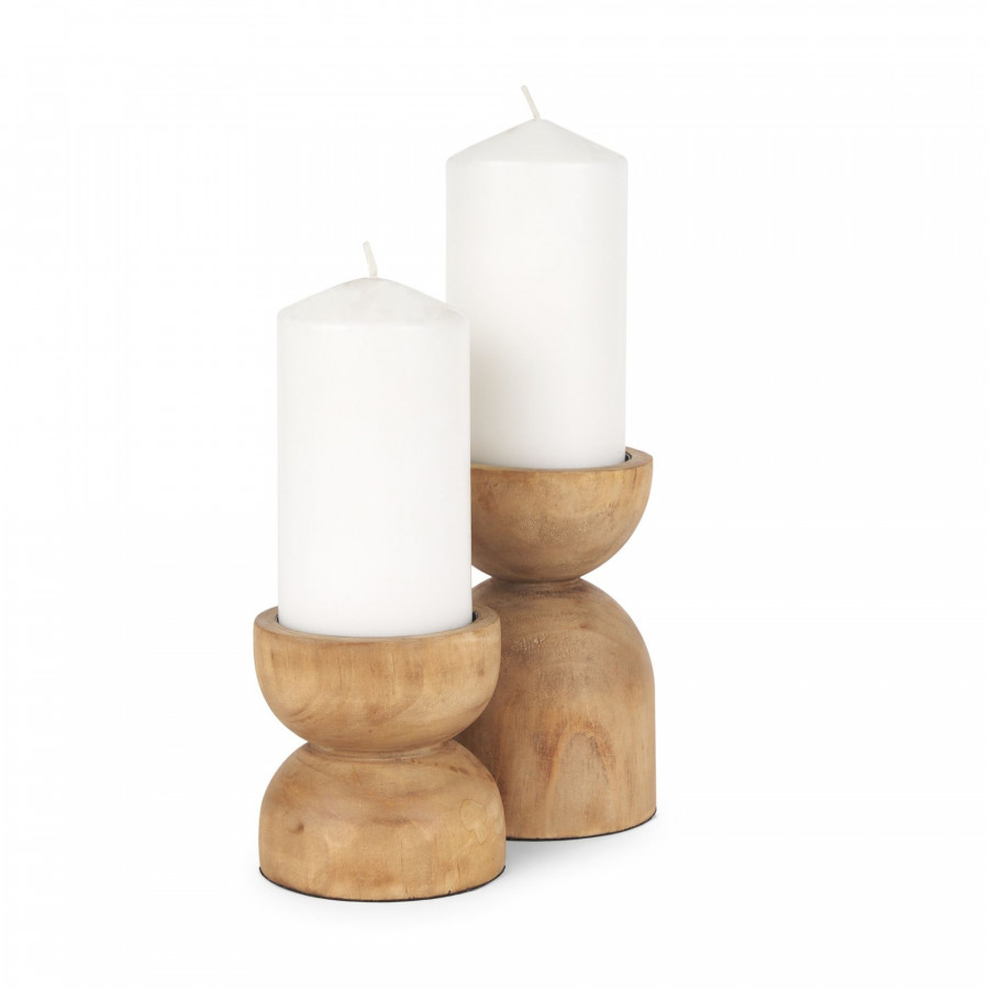 Mercana - Aleena Wooden Candle Holder (Set of 2)