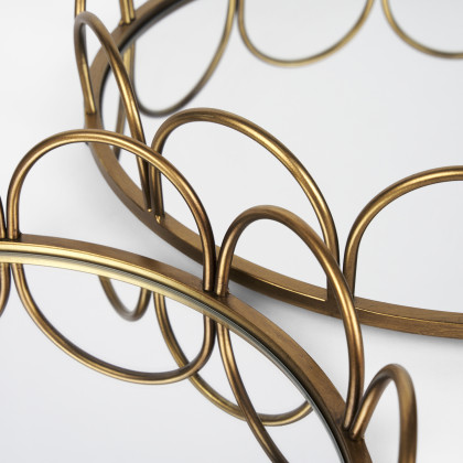 Mercana Lenore Mirror Trays - Gold, Metal