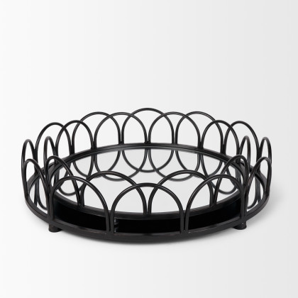 Mercana Lenore Mirror Trays - Black, Metal