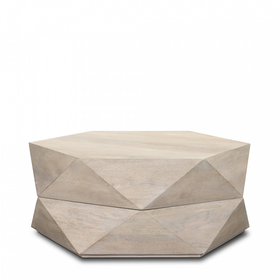 Mercana Arreto 36" Hexagonal Coffee Table - Natural, Wood