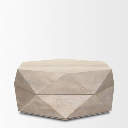 Mercana Arreto 36" Hexagonal Coffee Table - Natural, Wood