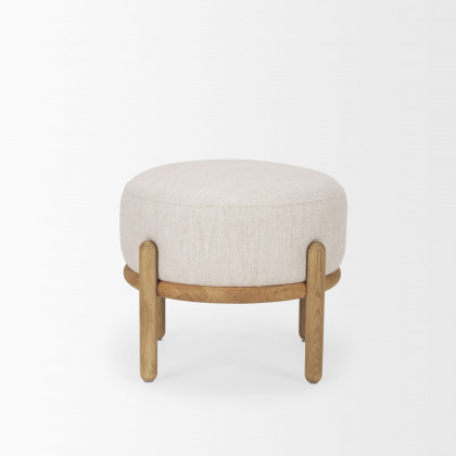 Mercana Gwynn Pouf - Light Brown, Fabric