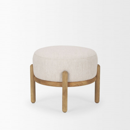 Mercana Gwynn Pouf - Light Brown, Fabric