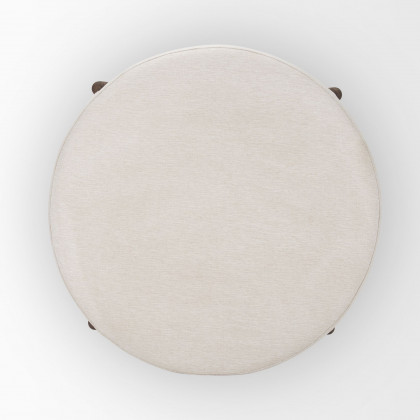 Mercana Gwynn Ottoman with Light Brown Wood - Dark Brown, Fabric