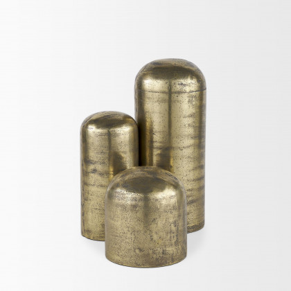 Mercana Quonset Extra Tall Aluminum Metal Pillar Object - Brass
