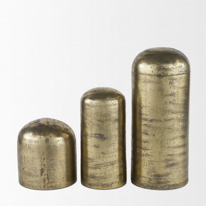 Mercana Quonset Extra Tall Aluminum Metal Pillar Object - Brass