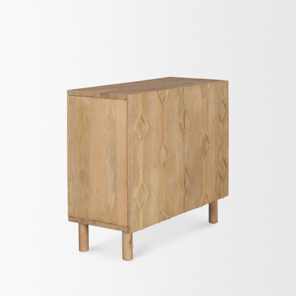 Mercana Heera Diamond Motif with Shelf Accent Cabinet - Light Brown