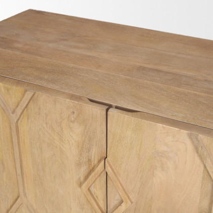 Mercana Heera Diamond Motif with Shelf Accent Cabinet - Light Brown