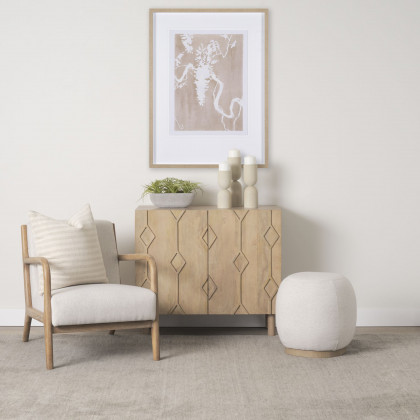 Mercana Heera Diamond Motif with Shelf Accent Cabinet - Light Brown
