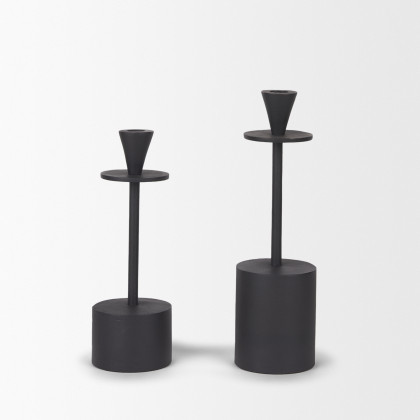Mercana Petria Candle Holders - Black, Metal