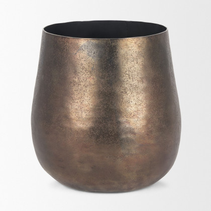Mercana Quade Large Metal Planter - Gold