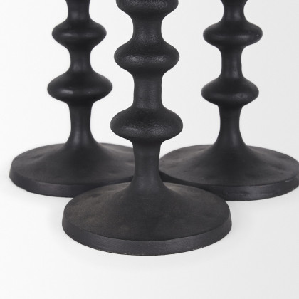 Mercana - Paolo Matte Black Metal Candle Holder (Set of 3)