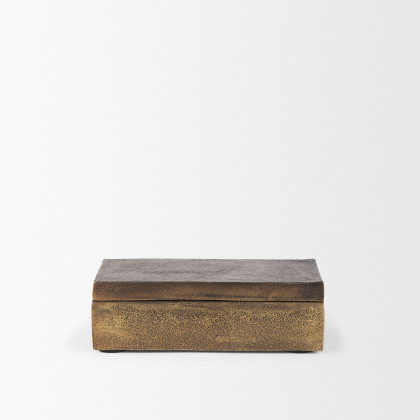 Mercana Porschia Small Metal Decorative Box - Gold