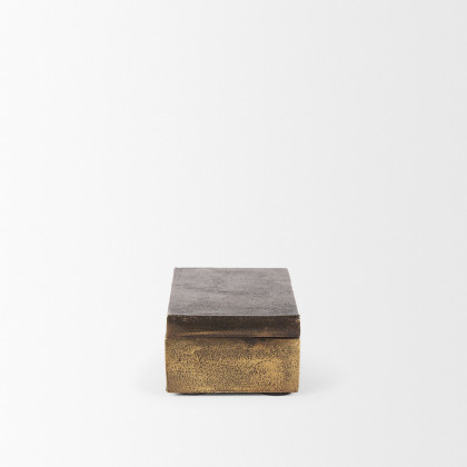 Mercana Porschia Small Metal Decorative Box - Gold