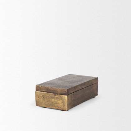 Mercana Porschia Small Metal Decorative Box - Gold