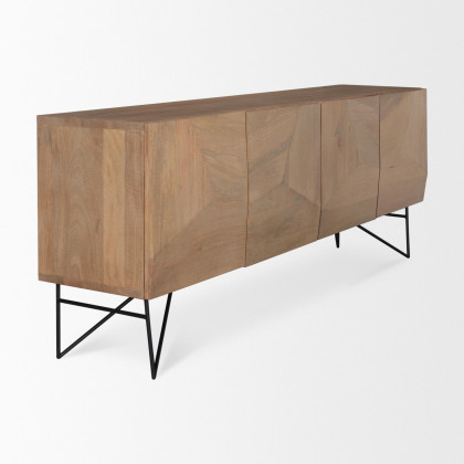 Mercana Darwin 4 Doors Sideboard - Light Brown, Wood