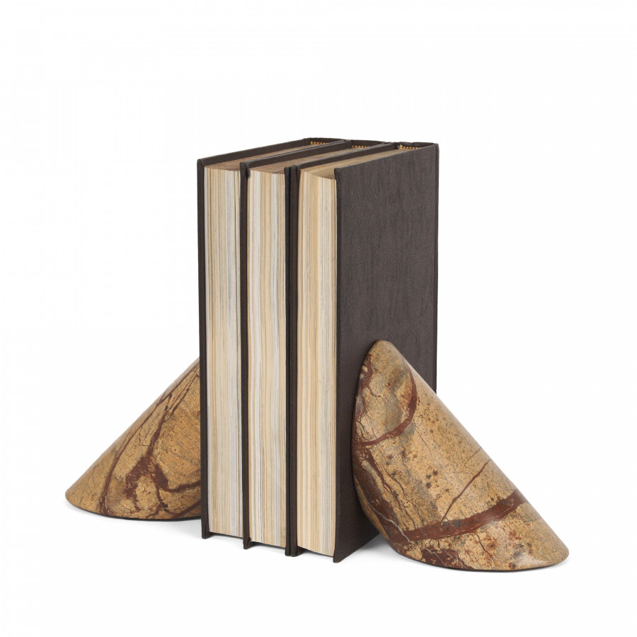 Mercana - Rahima Brown Forest Marble Angled Bookends