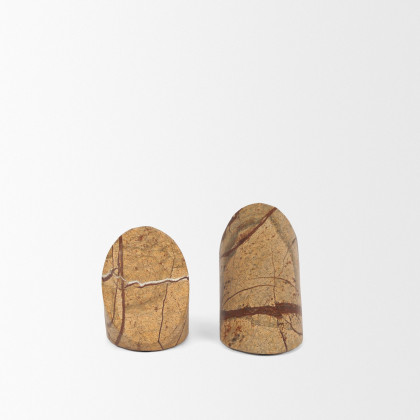 Mercana - Rahima Brown Forest Marble Angled Bookends