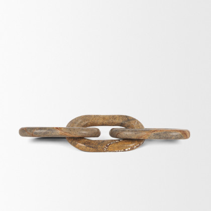 Mercana Reinir Marble Chain Link Decorative Object - Brown