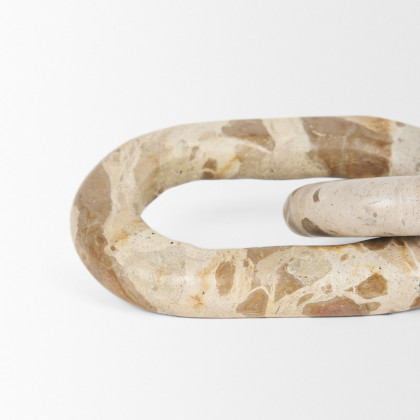 Mercana Reinir Marble Chain Link Decorative Object - Beige