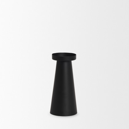 Mercana Quadir Medium Matte Black Metal Candle Holder