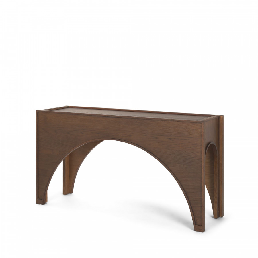 Mercana - Laraya Dark Brown Wood Arched Console Table