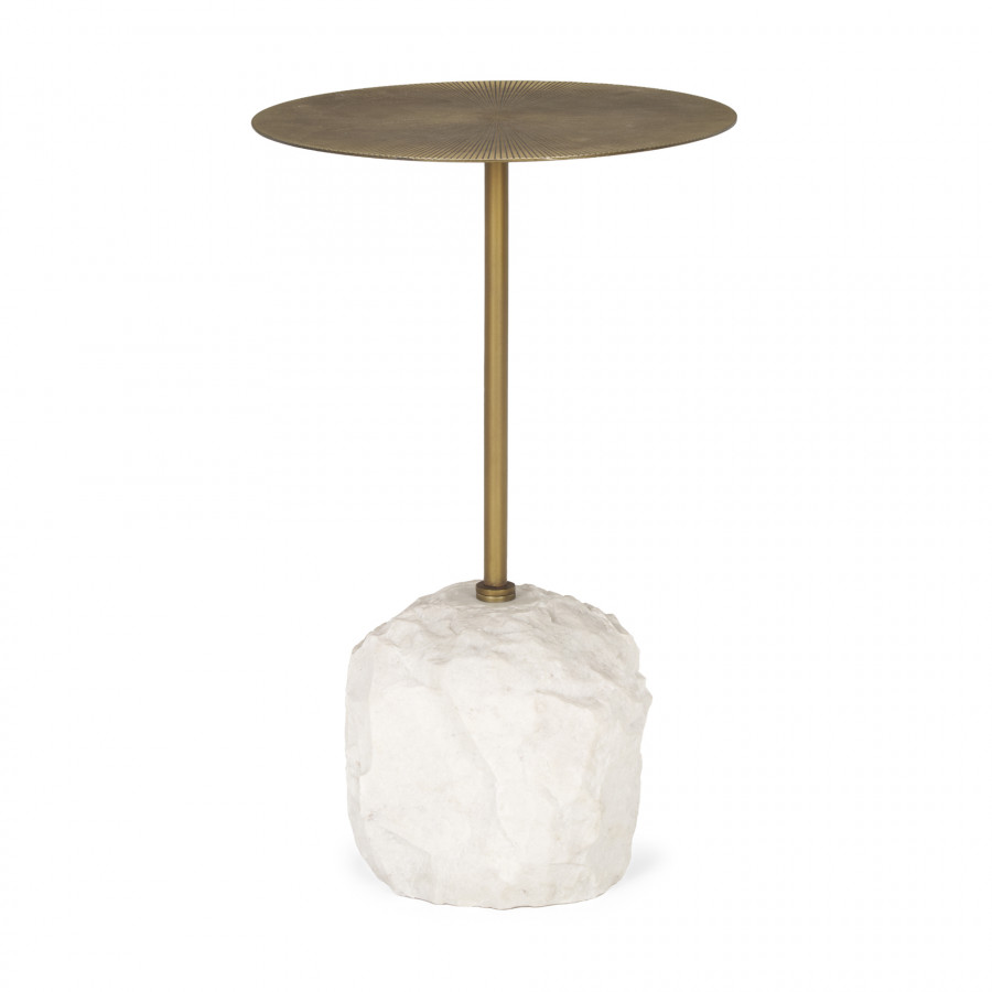Mercana - Rini Accent Table in Gold, Stone