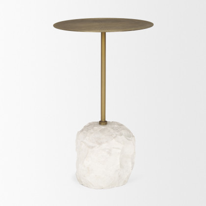 Mercana - Rini Accent Table in Gold, Stone