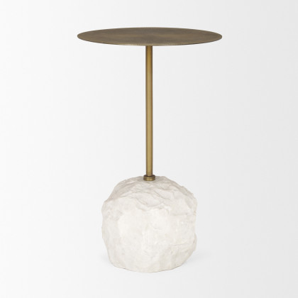 Mercana - Rini Accent Table in Gold, Stone