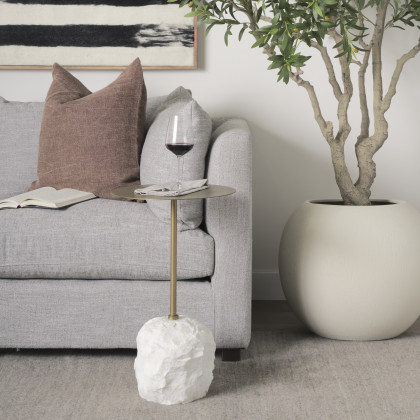 Mercana - Rini Accent Table in Gold, Stone
