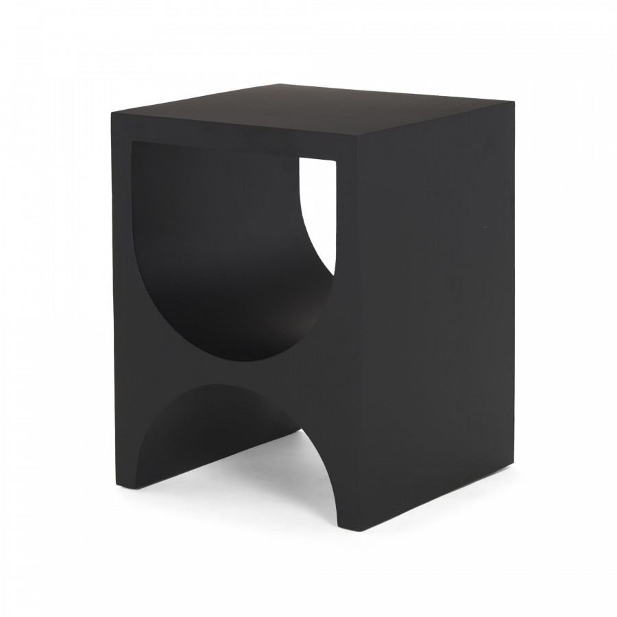 Mercana - Sobi Matte Black Square Metal Side Table