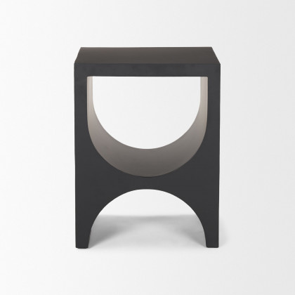 Mercana - Sobi Matte Black Square Metal Side Table