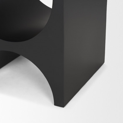 Mercana - Sobi Matte Black Square Metal Side Table