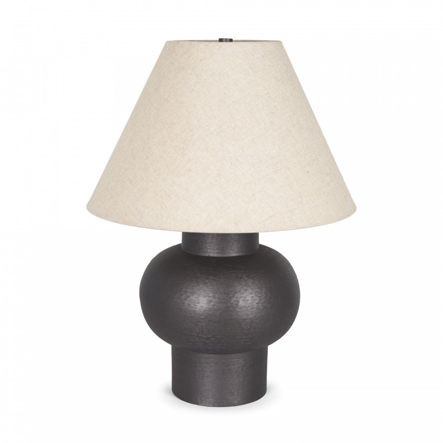 Mercana Salaah Table Lamp with Beige Shade - Black