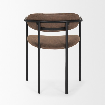 Mercana Parker Dining Chair with Black Metal - Brown/Black