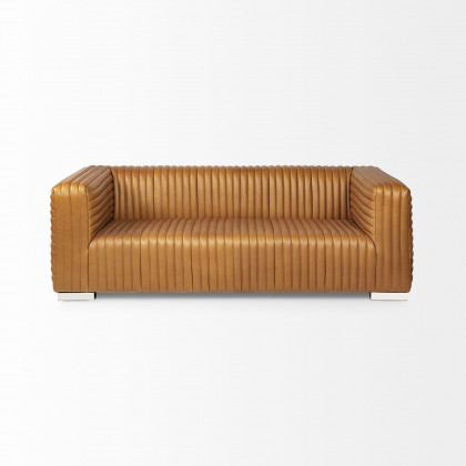Mercana Ricciardo 82,5" 3 Seater Sofa - Cognac, Leather