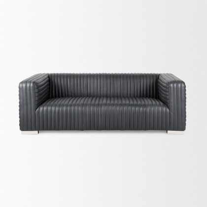 Mercana Ricciardo 82,5" 3 Seater Sofa - Black, Leather