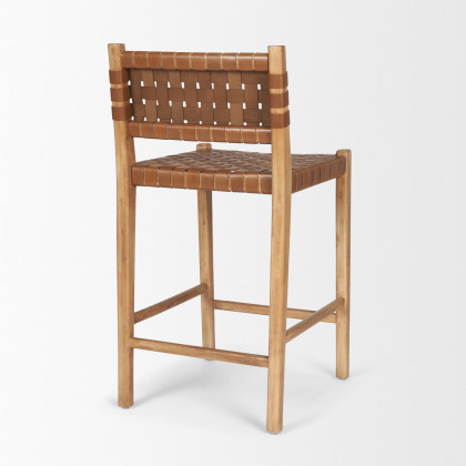 Mercana - Shane Leather Seat Bar/Counter Stool in Brown