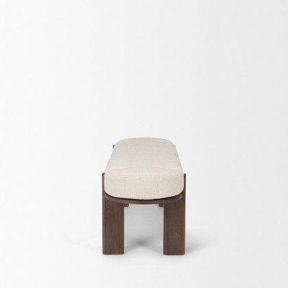 Mercana Sohan Bench with Oatmeal Fabric - Dark Brown