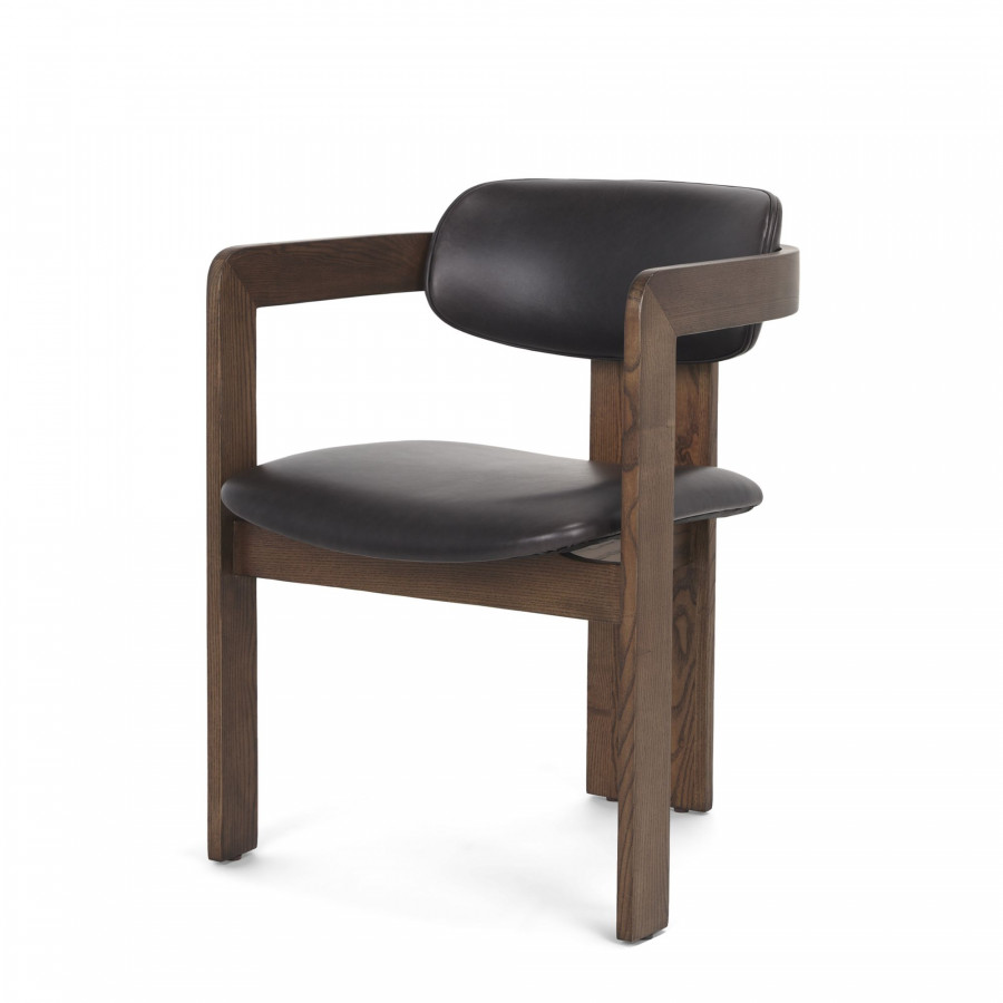 Mercana - Shiro Dining Chair with Espresso Brown Leather