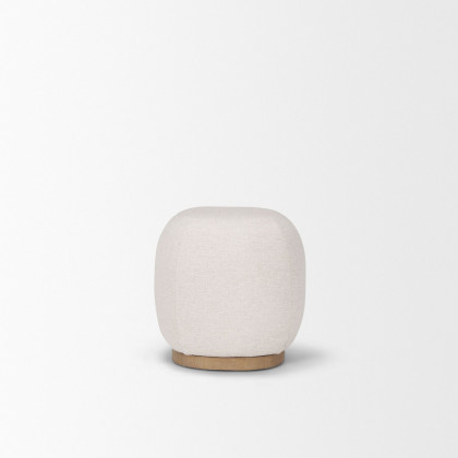 Mercana Siren Counter Stool with Light Brown Wood - Cream