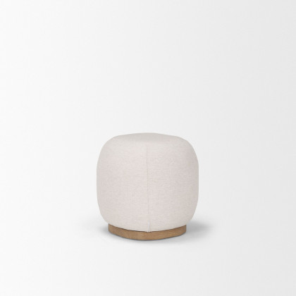 Mercana Siren Counter Stool with Light Brown Wood - Cream
