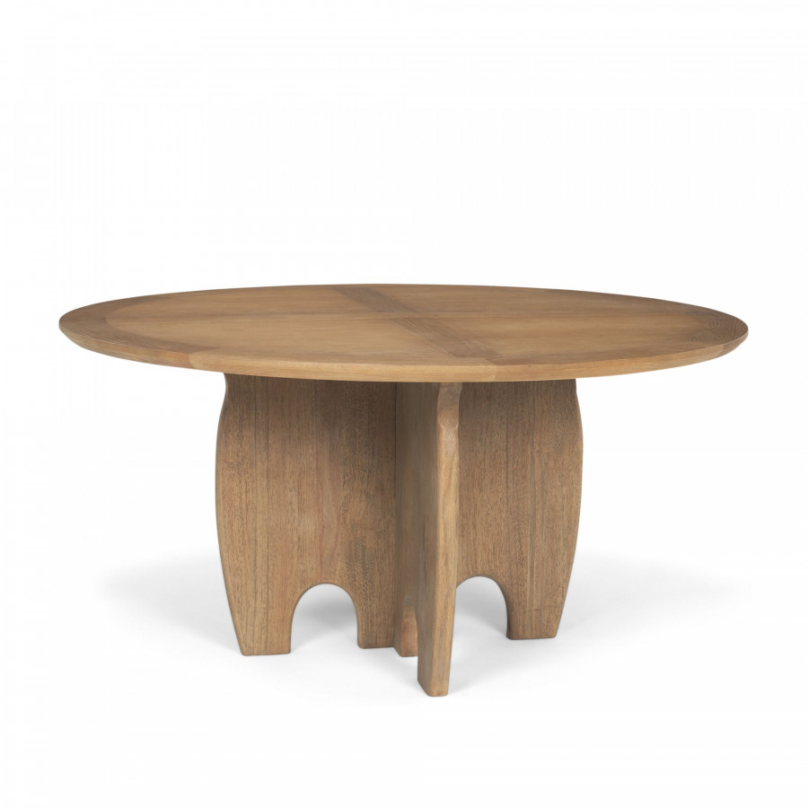 Mercana - Sonomi Round Dining Table with Oak Tabletop in Brown, Wood