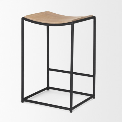 Mercana Taniel Counter Stool - Light Brown, Leather