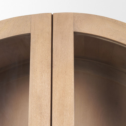 Mercana - Suri Light Brown Wood with Glass Doors Arched Curio Cabinet