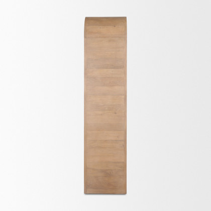 Mercana - Sorina Reverse Fluted Light Brown Wood Curio Cabinet