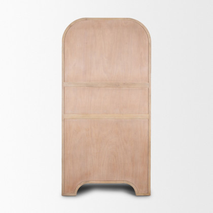 Mercana - Sorina Reverse Fluted Light Brown Wood Curio Cabinet