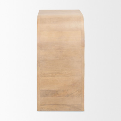 Mercana - Sorina Reverse Fluted Light Brown Wood Accent Cabinet