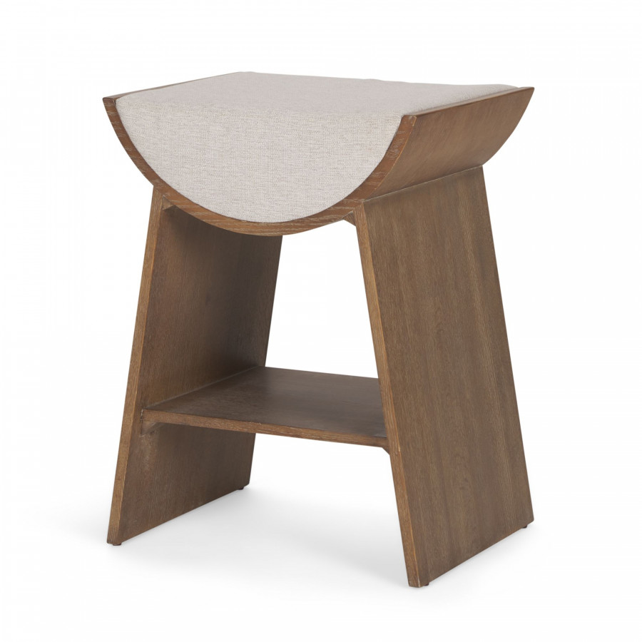 Mercana - Takuma Counter Stool with Oatmeal Fabric in Brown, Wood