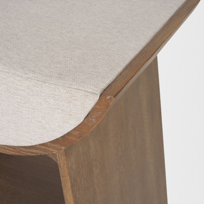 Mercana - Takuma Counter Stool with Oatmeal Fabric in Brown, Wood